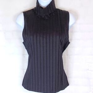 Lett Orly Mock Top Sleeveless Soft with Eco Rib in Black Goth NWT